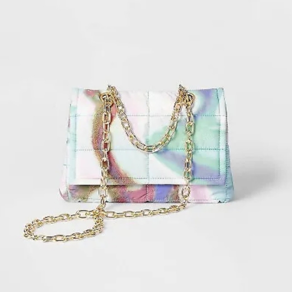 Crossbody Bag with Gold Chain - Future Collective Marbeled